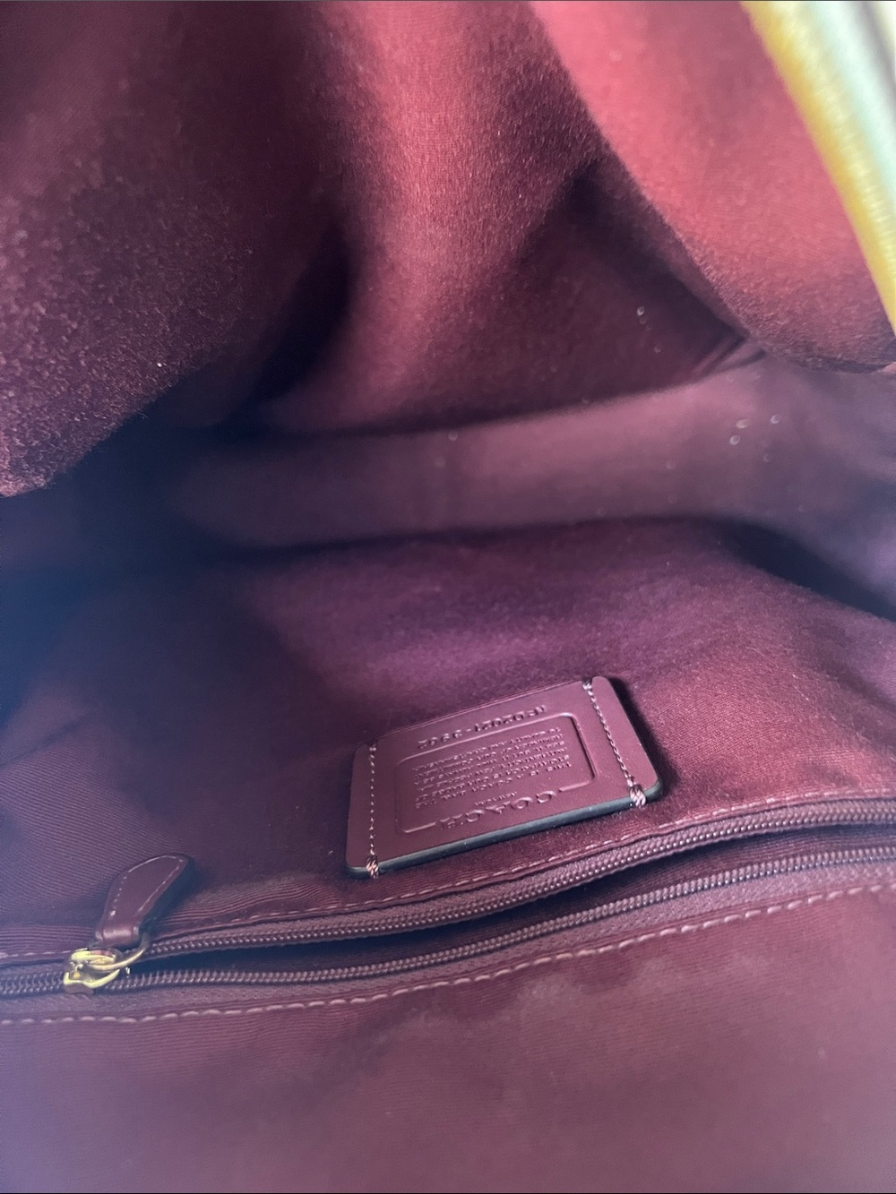 COACH Orange Leaf-Print Backpack with Cream Trim - Picture 6 of 6
